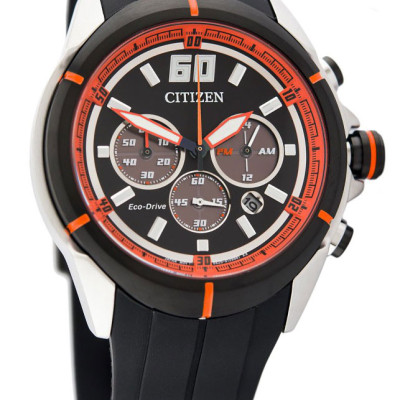 Đồng Hồ Nam Citizen Dây Cao Su Máy Eco-Drive CA4105-02E - Mặt Đen