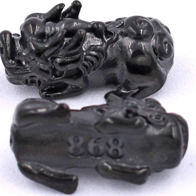 Chuỗi đeo tay Thạch Anh Nâu size 8 ly, 10 ly, 12 ly - Vòng tay Tỳ Hưu Đôi inox đen VTANTHHEV8 - hợp mệnh Kim, mệnh Thổ