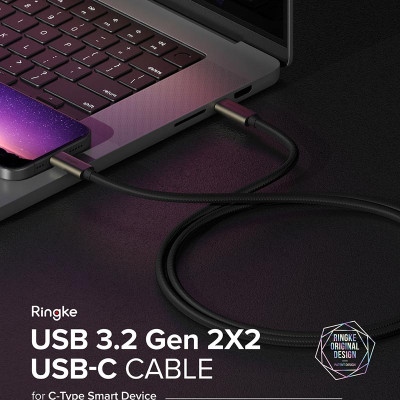 Cáp sạc nhanh 240W cho điện thoại/laptop/tablet RINGKE USB-3.2 Gen 2X2 USB-C Cable - Hàng Chính Hãng