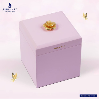 PRIMA Hộp Trang Sức Sơn mài & Hoa Hồng mạ Vàng 24K - Màu hồng - 422D3156-02