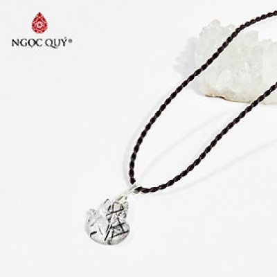 Dây chuyền phong thủy đá thạch anh tóc đen hồ ly 9 đuôi 2cm mệnh thủy , mộc - Ngọc Quý Gemstones