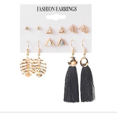 Sét 6 đôi bông tai với chỉ kiểu Boho - Vintage BT184