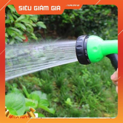 Vòi xịt rửa xe,Vòi phun nước tưới cây tăng áp thông minh 8 chế độ 815498 (cút đồng,nối đồng - dây vàng)