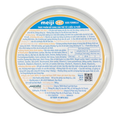 Thực phẩm bổ sung Meiji Kids Formula 900g (Dành cho trẻ từ 3-10 tuổi)