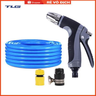 Bộ dây và vòi xịt tăng áp rửa xe tưới cây 206817(cút nhựa nối đen 712-2)