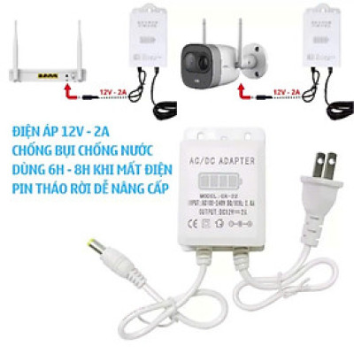 UPS nguồn dự phòng đa năng chuyên dụng cho camera và bộ wifi gia đình có cổng USB 5v và chân cắm 9v - 12v