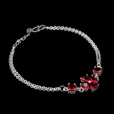 Lắc Tay Nữ Bạc Hiểu Minh LTU482R cỏ 4 lá may mắn bạc ta