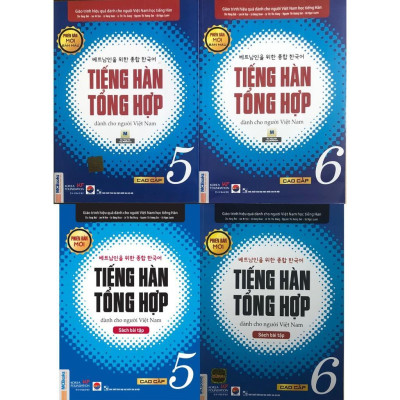 Sách - Tiếng Hàn Tổng Hợp Dành Cho Người Việt Nam - Cao Cấp 5 + 6 - Sách Bài Học Và Bài Tập - Bản Màu - Comobo 4 Cuốn - MCBooks