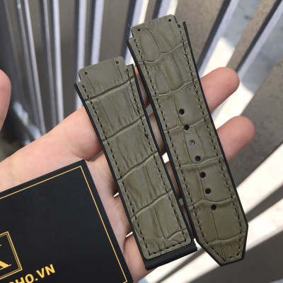 (Tặng tua vit thay dây) Dây đồng hồ HUB size 42 Lót da vân các màu (19-25-22)