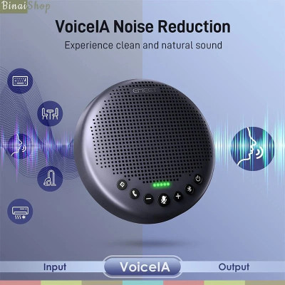 Emeet Luna Plus Kit - Loa Kèm Micro Họp Trực Tuyến, Chống Ồn VoiceIA, Bluetooth 5.0, 8+1 Micrô Dành Cho Nhóm 14 Người- Hàng chính hãng