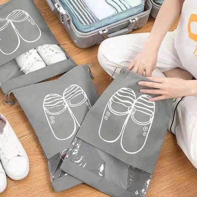 Túi Vải Đựng Giày Dép Dây Rút Chống Bẩn Du Lịch Size Lớn Với Họa Tiết Thiết Kế Đẹp Mắt