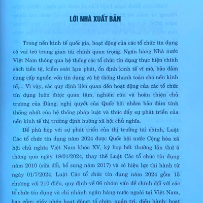 Bình luận Luật Các tổ chức tín dụng năm 2024