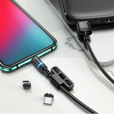 Cáp sạc đa năng cao cấp từ tính 2A đầu sạc 3 đầu phù hợp các dòng điện thoại hiện nay Olaple  - Hàng nhập khẩu