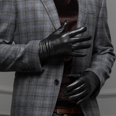 Găng tay nam da cừu BHY8617 Bao tay nam da thật, cản gió, chống ngấm nước, giữ ấm, thoải mái lái xe