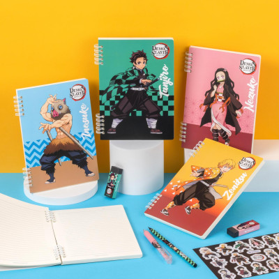 Sổ Lò Xo A5 - Kẻ Ngang - 120 Trang 100gsm - Nhân Vật Demon Slayer - Thiên Long MB-023/DS - Inosuke - Tặng Kèm Sticker Demon Slayer