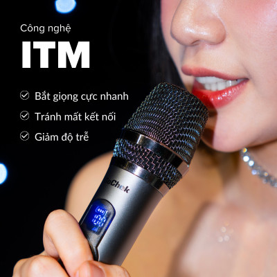 Mic hát karaoke không dây GoChek GC - HH24, Micro karaoke online/ phòng họp/ Karaoke trên ôtô, kết nối đa thiết bị và mọi loại loa - Hàng chính hãng