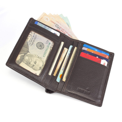 Ví Da Nam, Bóp Da Nam Kim Bảo SM212-Ví Đứng, Da Bò Màu Đen, Nâu