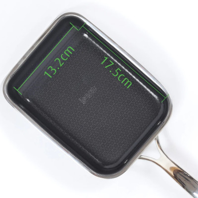 [Hàng chính hãng-iMat hybrid] Chảo chiên  trứng vuông 15cm iMat Hybrid, chống dính gốm Ceramic đen 