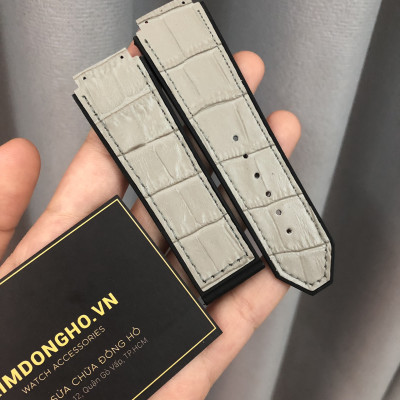 (Tặng tua vit thay dây) Dây đồng hồ HUB size 42 Lót da vân các màu (19-25-22)