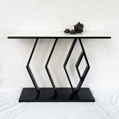 Bàn console, bàn trang trí mặt đá trắng khung sắt Juno sofa CSTCT017 108x30x80 cm  