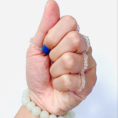 PHỤ KIỆN NỮ HANDMADE MÀU HỒNG MÃ 05 DẠNG TRÒN TRONG SUỐT LẤP LÁNH