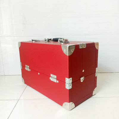 Loại 1 - Cốp mỹ phẩm cao cấp Hana bọc gốc inox, đựng dụng cụ make up trang điểm, nail, mi có khóa tặng kèm dây đeo size 40x21x26 cm nhiều màu tùy chọn 