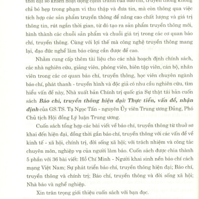 Báo Chí, Truyền Thông Hiện Đại - Thực Tiễn, Vấn Đề, Nhận Định (Xuất bản lần thứ hai)