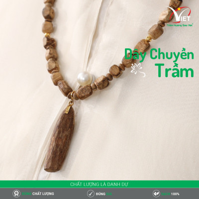 Dây Chuyền Trầm Thiên Nhiên Kiểu Đốt Trúc Ngắn