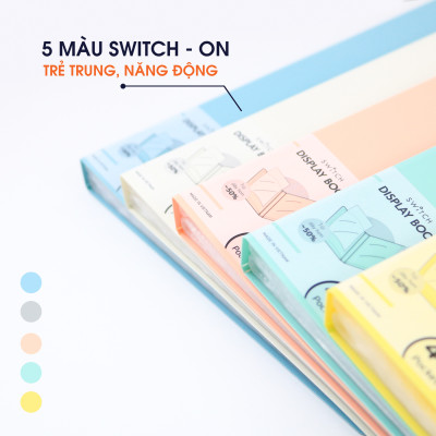 Bìa Lá A4 Switch ON AO+, Túi Dày 0.06 mm (20 Lá/ 40 Lá)