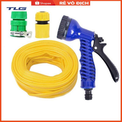 Bộ dây vòi xịt tưới cây, rửa xe 20M (cút nhựa nối nhựa xanh) 206843