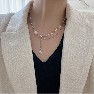 Vòng cổ mix ngọc trai dây chuyền thả tua rua ngọc trai cá tính so cool