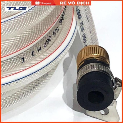 Bộ dây và vòi xịt tăng áp rửa xe tưới cây 206817(cút nhựa nối đen 712-2)