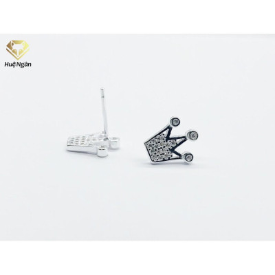 Bông tai bạc Ý 925 Huệ Ngân - Vương miện ngộ nghĩnh RYE140948