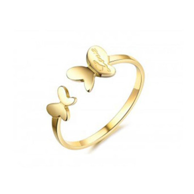 Nhẫn titan nữ thời trang freesize bướm hở cách điệu thép không gỉ titanium 3h jewelry 3 màu NNUT36