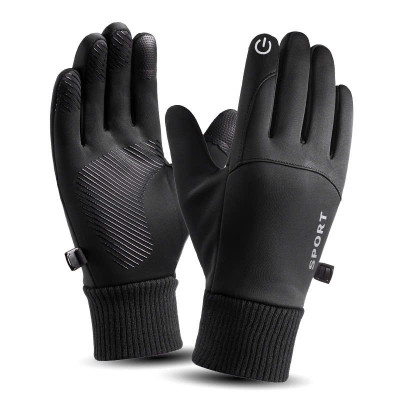 Găng tay da nam mùa đông cảm ứng chống nước lót nỉ lông chất liệu da cao cấp không bong nổ GTN07