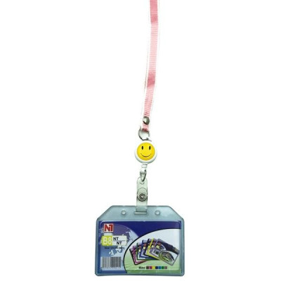 Bảng Tên Ngang Dây Viền Rút Mặt Cười - NT 012 (Màu Dây Giao Ngẫu Nhiên)