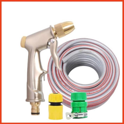 Rửa xe tưới cây Bộ dây và vòi xịt tăng áp lực nước 300% loại 30m cút nhựa,nối nhựa 206701-1