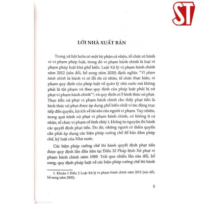 Sách - Các Biện Pháp Cưỡng Chế Thi Hành Quyết Định Phạt Tiền Trong Xử Phạt Vi Phạm Hành Chính - Thực Trạng Và Giải Pháp - NXB Chính Trị Quốc Gia
