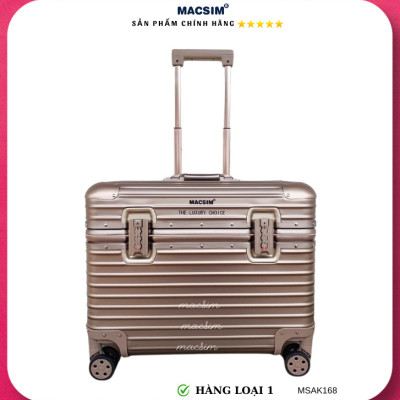 Vali hợp kim nhôm nguyên khối cao cấp Macsim Aksen hàng loại 1 MSAK168 Nhãn hiệu Macsim cao cấp cỡ 18 inches màu đồng
