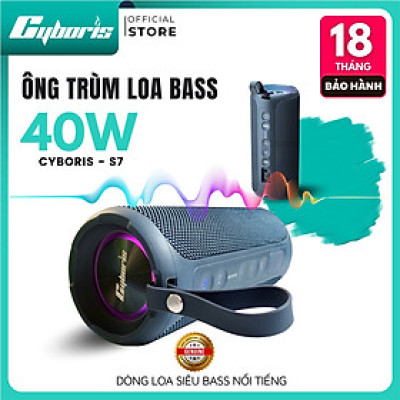 Loa Nghe Nhạc Bluetooth Cyboris S7, Loa siêu Bass, Công suất 40W, Chống nước IPX7, Pin 4000mAh. Hàng chính hãng