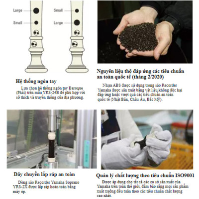 Sáo dọc Recorder Soprano YAMAHA YRS-24B kèm túi đựng - Nốt thổi Baroque, tiêu chuẩn giáo dục quốc tế