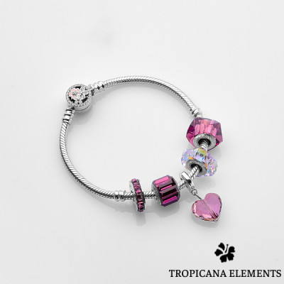 Charm Pha Lê Swarovski Trái Tim Màu Tím