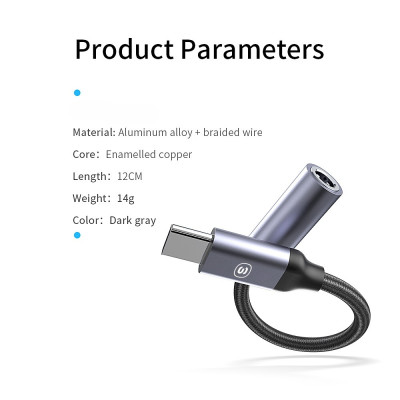 Cáp USB Type C to 3.5mm cao cấp - Hàng Chính Hãng