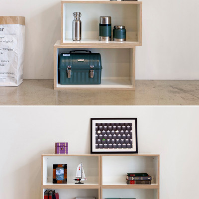 Kệ Hộp Chữ Nhật Dài 60cm, Rộng 30cm Màu Trắng Viền Vân Gỗ Thương Hiệu KEGODA KGD83