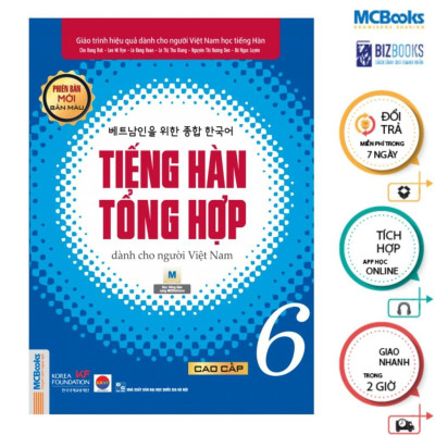 Sách - Tiếng Hàn Tổng Hợp Dành Cho Người Việt Nam - Cao Cấp 5 + 6 - Sách Bài Học Và Bài Tập - Bản Màu - Comobo 4 Cuốn - MCBooks