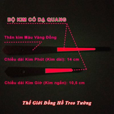Máy Đồng Hồ KIM TRÔI EASTAR Độ Chính Xác Cao – Bộ Kim Đao Thân Kim màu VÀNG ĐỒNG có DẠ QUANG màu HỒNG – Kèm theo Pin Maxell.