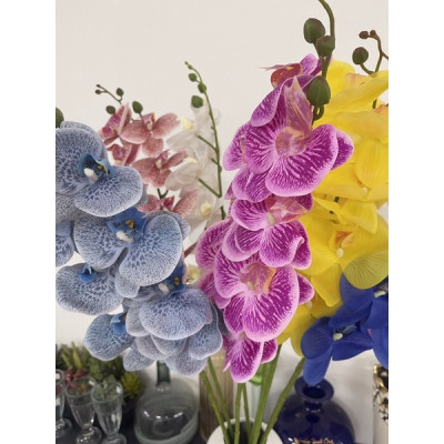 Cành lan hồ điệp giả cao cấp - 1 cành - 9 bông - dài 100cm - Cây giả, hoa lụa Decor trang trí nhà cửa