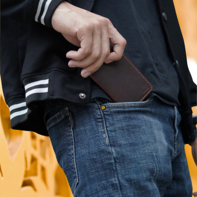 Ví Da Nam Nữ Đựng Thẻ Handmade Lealux Mini Handmade 3