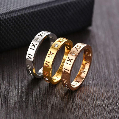 Nhẫn titan nữ thời trang cao cấp số la mã cách điệu thép không gỉ titanium trangsucpt 3 màu NNUT39