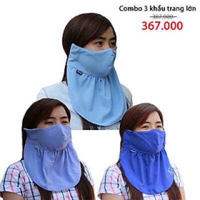 Combo 3 khẩu trang lớn chống nắng UPF50+